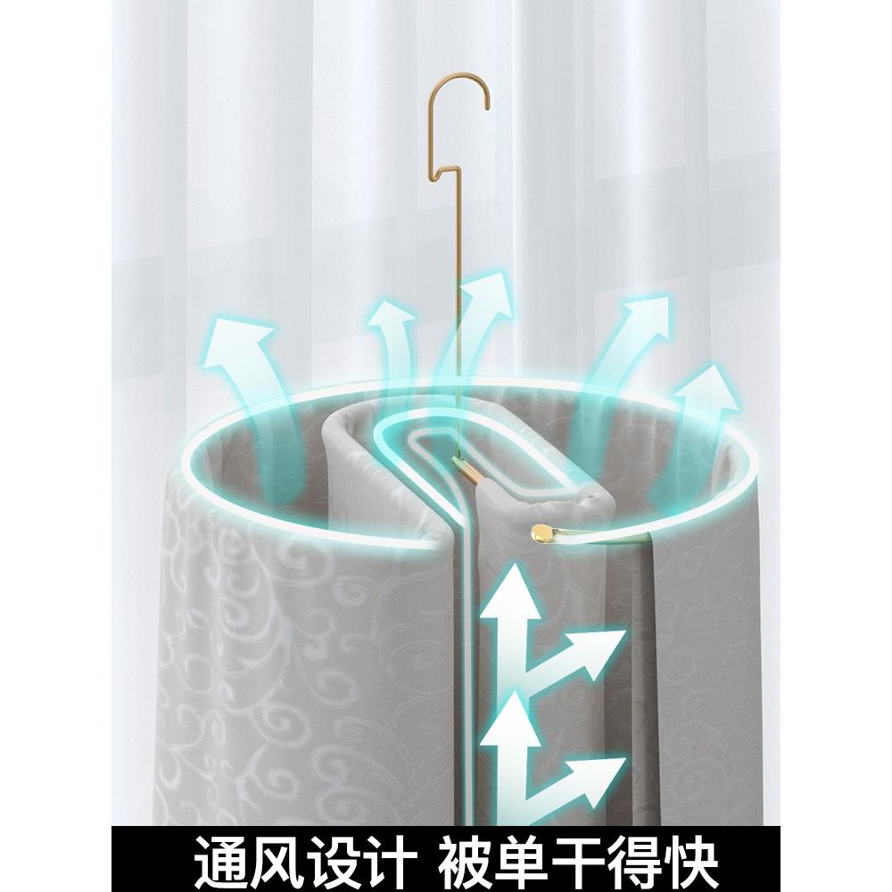 晒被子神器螺旋式晒衣架圆形旋转阳台不锈钢凉床单被罩被子晾衣架