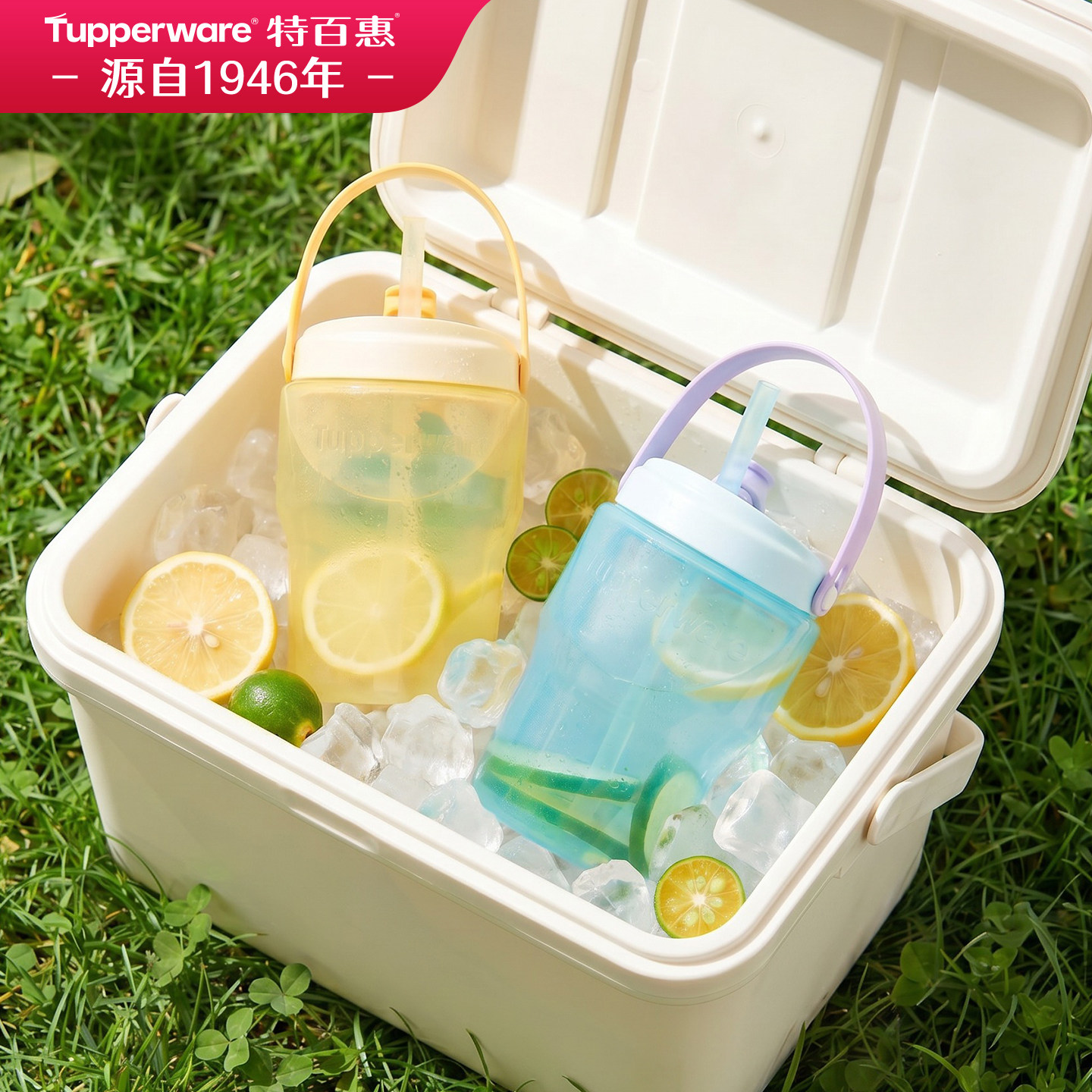 【新品】特百惠拎拎罐550ml食品级pp吸管水杯夏日高颜值女生杯子