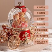 梦幻雪花南瓜车水晶球音乐盒八音盒夜灯送男女友儿童生日圣诞礼物