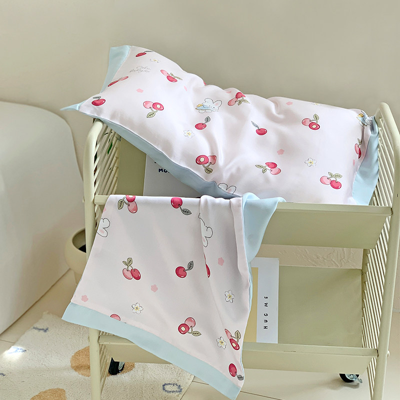 精选夏季儿童天丝枕套冰丝乳胶枕头套单个单人可爱35x55卡通学生