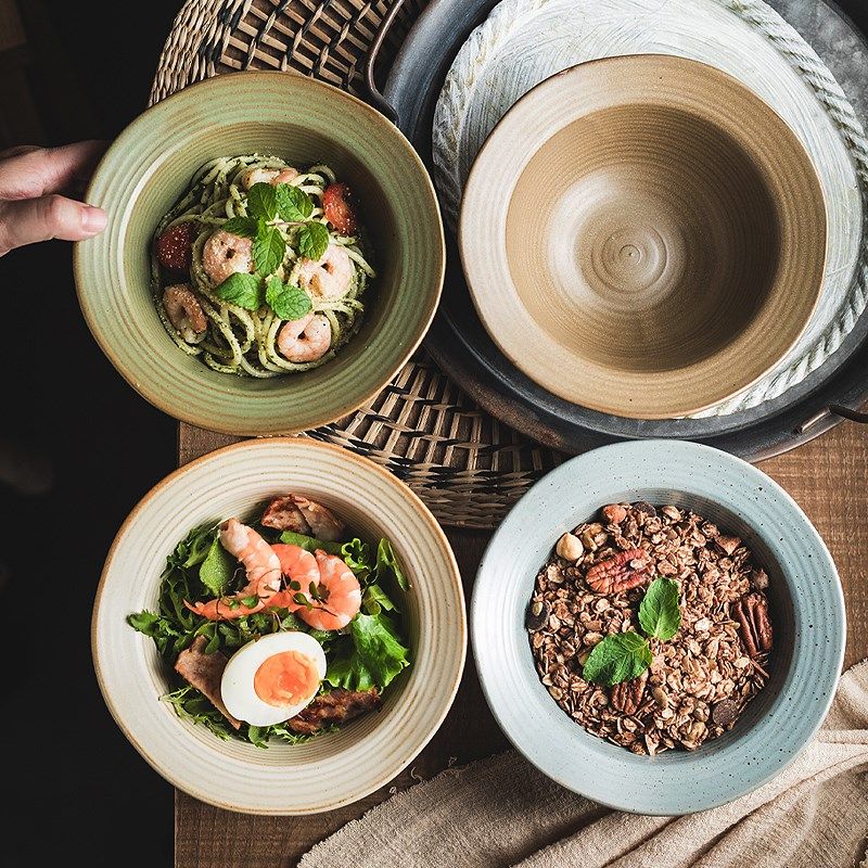 精选一人食一套精致ins风餐具复古粗陶套装碗碟陶瓷仪式感盘子釉,餐饮具,碗,淘宝优惠券,粉丝福利购,淘宝优惠卷