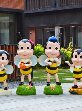 精选卡通蜜蜂动物玻璃钢雕塑户外摆件公园林景区昆虫小品装饰商场
