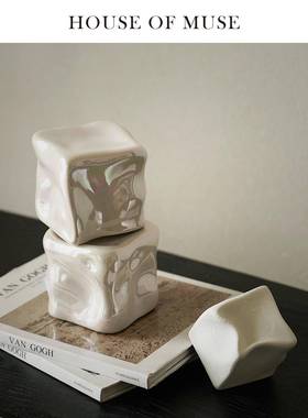缪斯家《珍珠彩》手工陶瓷异形冰块创意摆件书房家居艺术装饰品