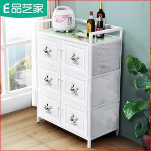 厨柜入户 简易橱柜灶台家用碗柜钢化玻璃置物柜收纳柜储物柜组装