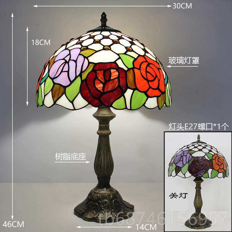 新款教玻璃饰婚装房台灯卧床头灯堂简约覆古温室馨浪漫欧式台灯