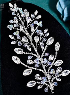 HP860银色水钻百搭款新娘造型发饰超仙成年礼生日派对配饰