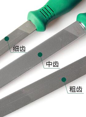 工具金属粗齿平钢锉细齿中齿锉刀钳工锉刀搓刀具扁锉刀 03911