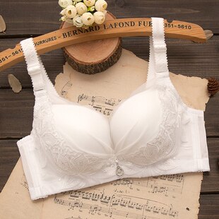 夏季内衣文胸聚拢小胸罩收副乳丽人白色薄款无钢圈都市上托少女士