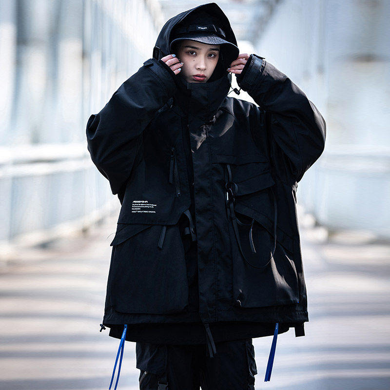 AOGZ工装外套男女生春秋新款痞帅机能风多口袋夹克三合一冲锋上衣