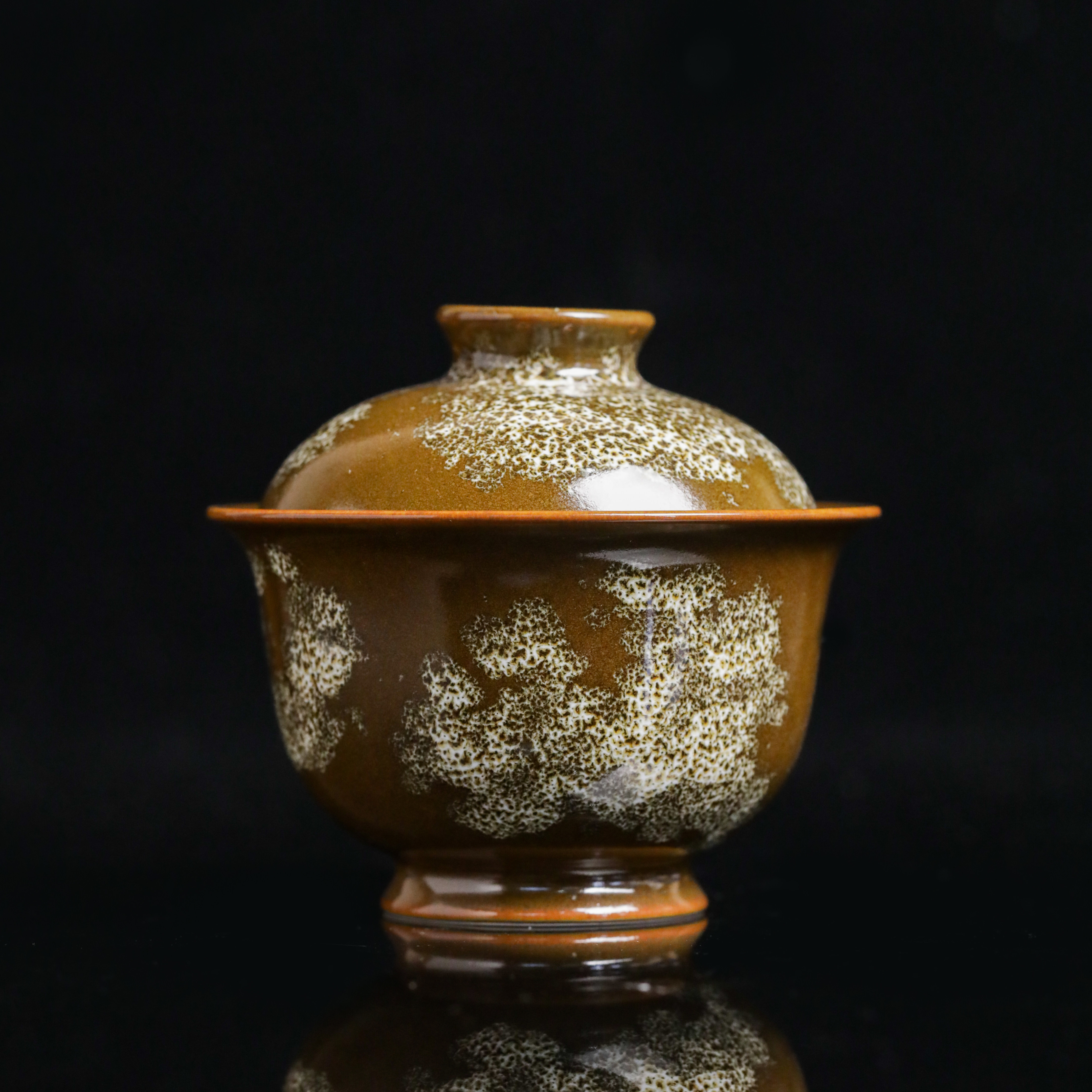 稀雀 文丘  吉州窑 茶叶末鹧鸪斑天目元宝盖碗