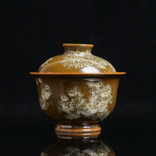 稀雀 文丘 吉州窑 茶叶末鹧鸪斑天目元宝盖碗