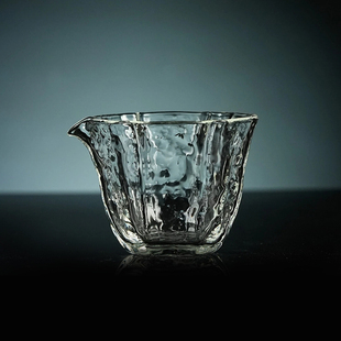 稀雀 玻璃公道杯225cc 九瀚艺术手工吹制冰晶浣花