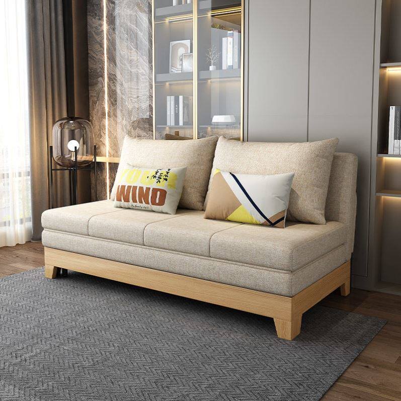 实木沙发床可折叠多功能小户型简约客厅阳台收纳无扶手单双人两用