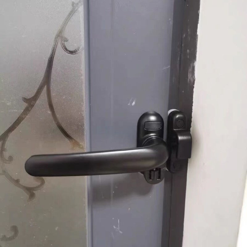 50型铝合金内开门窗锁扣执手外开窗户搭扣加厚钢窗拉手七字执手锁