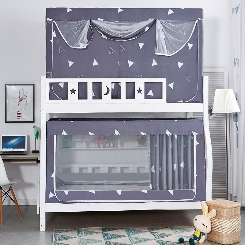 子母床蚊帐遮光床帘学生宿舍上铺下铺儿童高低床双层床1.2m1.5米