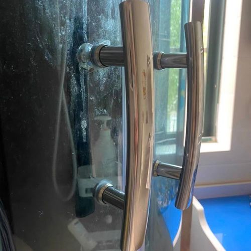 玻璃门推拉145孔距把手不锈钢移门拉手圆弧孔距145卫生间浴室304