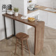 实木吧台桌椅组合家用阳台靠墙窄桌子飘窗桌长条桌客厅隔断高脚桌