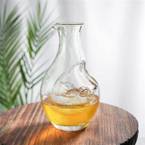 日式锤纹清酒壶酒具套装 梅子酒杯纳豆夫妇家用玻璃冷酒冰镇酒具