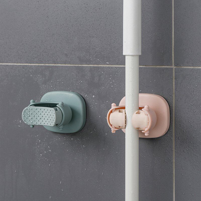 拖把挂钩免打孔卫生间拖把夹扫把挂架浴室拖把卡座夹壁挂拖把神器