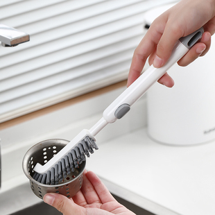 水槽缝隙瓦斯炉边缝无死角弯头洗碗水池的刷子长柄杯刷清洁神器