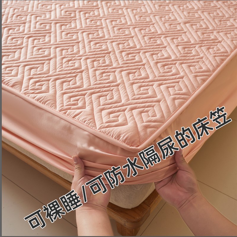 隔脏夹棉床笠单件夹棉加厚三件套床垫保护套防滑床罩床单防尘罩套