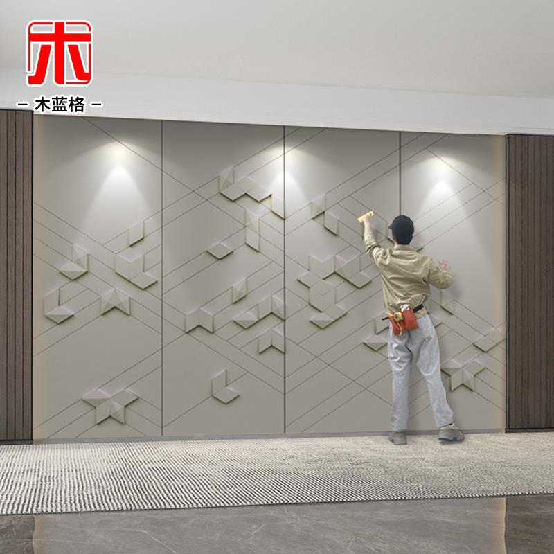 定制精雕硬包背景墙立体浮雕硬包酒店客厅床头宾馆高端皮雕背景墙