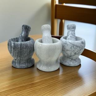 蒜泥器研磨器家用捣药捣碎罐擂钵 蒜臼子石头捣蒜器石臼手动老式