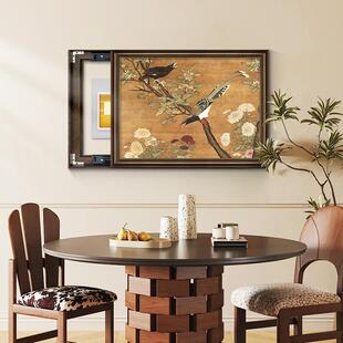 法式中古风电表箱装饰画花鸟覆古遮挡配电箱电闸盒挂画饭厅免打孔