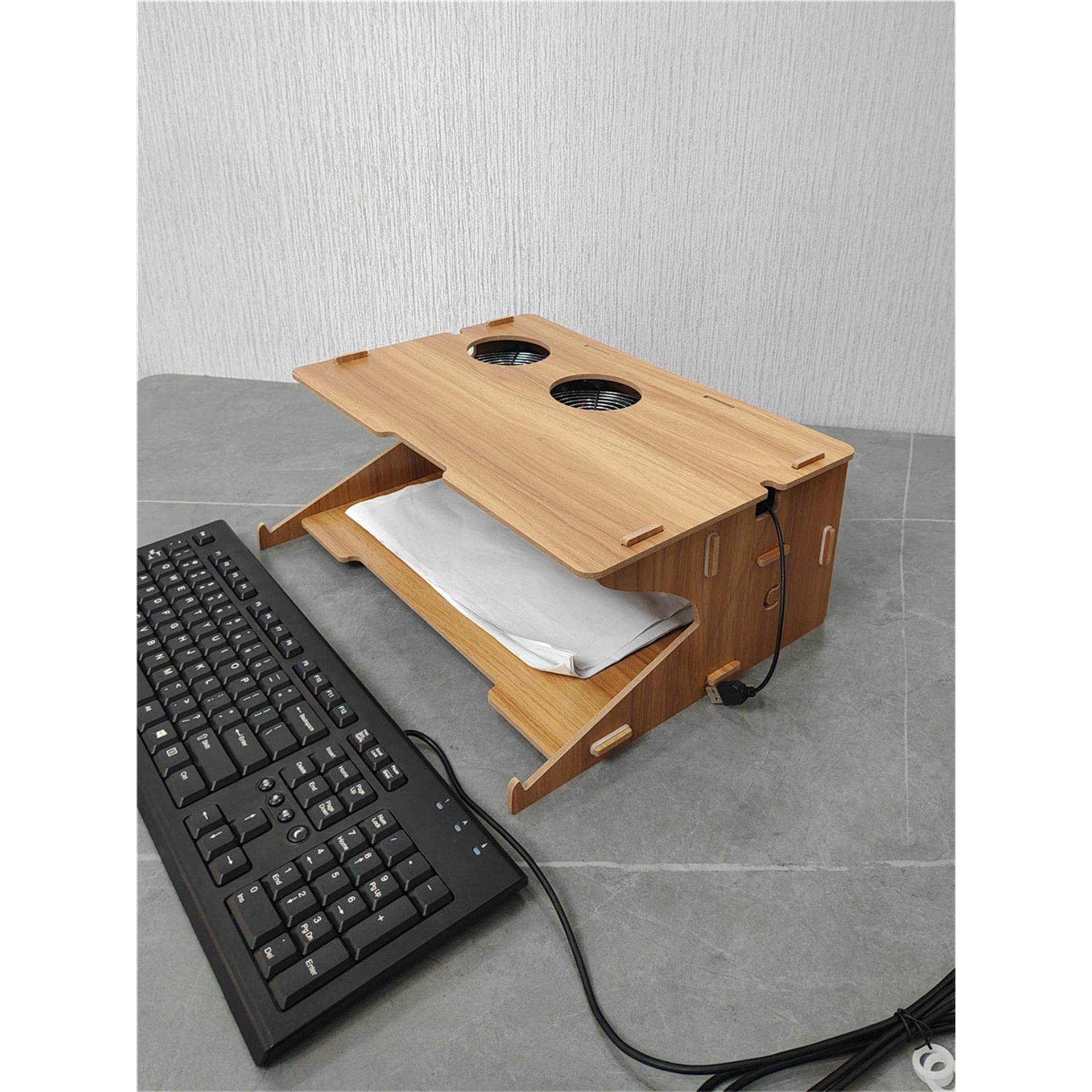 笔记本下面倾斜收纳键盘电脑散热架加高16厘米收纳A4纸桌上置物架