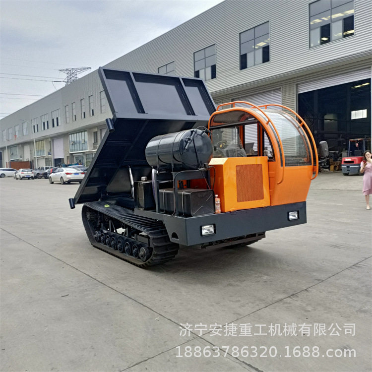 后桥式履带底盘运输车 大型矿用履带运输车 U型车斗水泥运输车