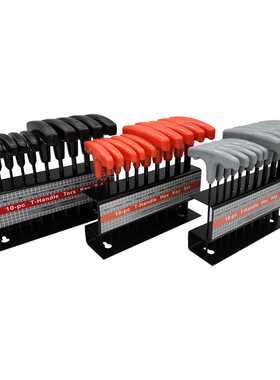 10件套T型柄内六角公制H2-H10英制3/32-3/8 梅花T7-T40 发黑+铁架