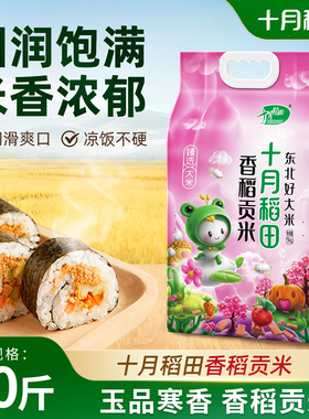 十月稻田香稻贡米5kg10斤装东北米粒圆润软糯香甜粳米香米旗舰店
