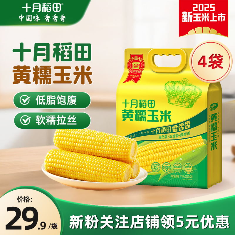 十月稻田黄糯玉米软糯拉丝低脂肪