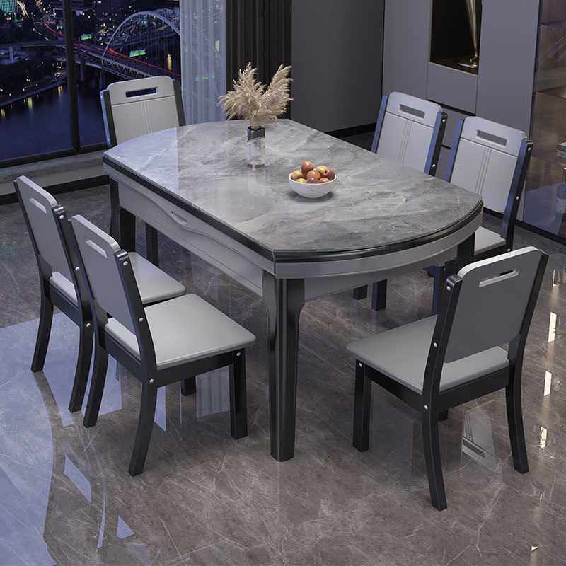 岩板餐桌椅组合小户型家用吃饭桌子椅子新款轻奢实木餐桌可伸缩折,住宅家具,岩板餐桌,淘宝优惠券,粉丝福利购,淘宝优惠卷