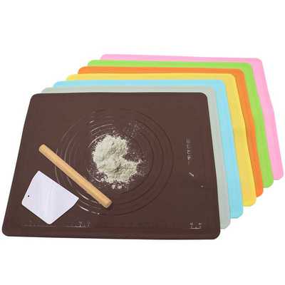 新款50*40无丝印硅胶揉面垫加厚挡水边垫子厨房专用烘焙垫