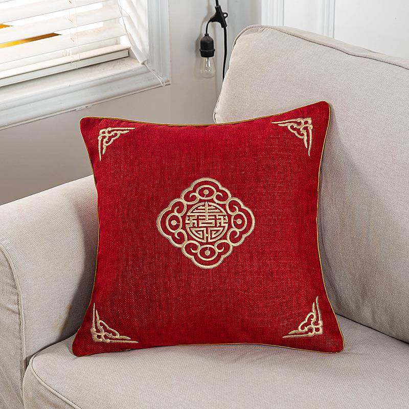 红色结婚抱枕客厅沙发靠垫中式刺绣喜字婚房喜庆床头靠枕靠背垫,居家布艺,抱枕被,淘宝优惠券,粉丝福利购,淘宝优惠卷