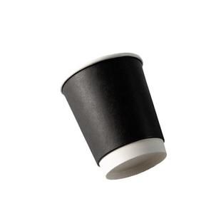 带盖一次性纸杯加厚双层纸质中空杯隔热防烫热饮品奶茶咖啡杯