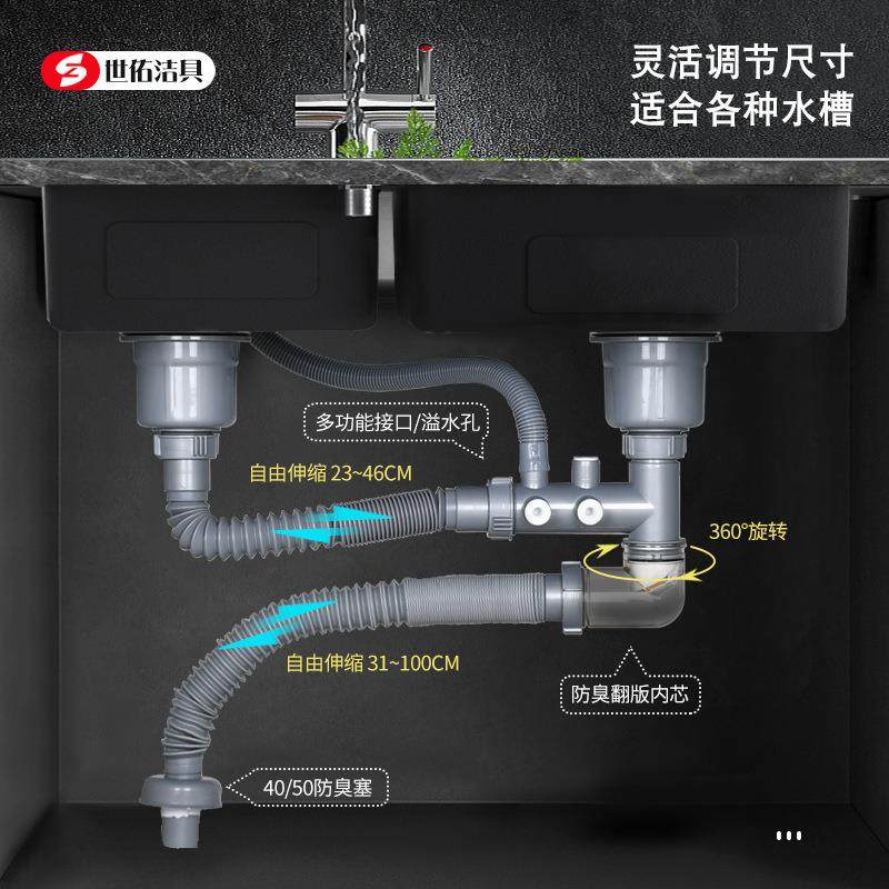 厨房洗菜盆下水管配件水槽下水器套装洗碗槽池下水管道净水排水管,家装主材,下水器,淘宝优惠券,粉丝福利购,淘宝优惠卷