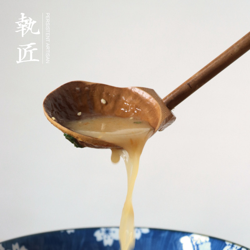 竹制长柄汤勺家用l盛汤拉面勺子火锅勺水瓢水勺厨房捞勺耐高温手