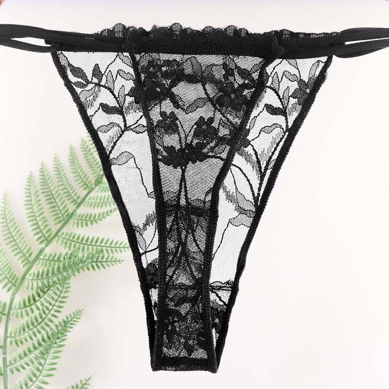 蕾丝性感镂空超薄时尚透气网纱档透气档中低O腰女内裤纯欲舒适薄