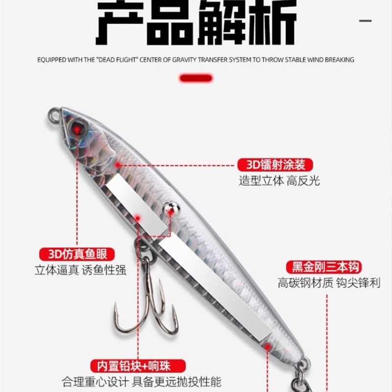 飞鬼铅笔路亚饵二代远投沉水缓沉铅E笔铁板假饵套装淡水钓翘嘴专,户外/登山/野营/旅行用品,路亚饵,淘宝优惠券,粉丝福利购,淘宝优惠卷