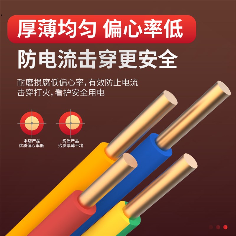 电线电缆2.5国标4平方四铜芯六家装家用6/10纯铜线BV十Z单股硬塑