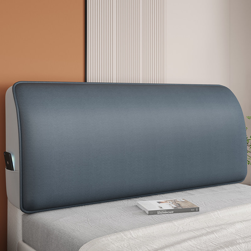 科技布床头套罩2022新款简单大方木皮床头软包202T1全包万能保护