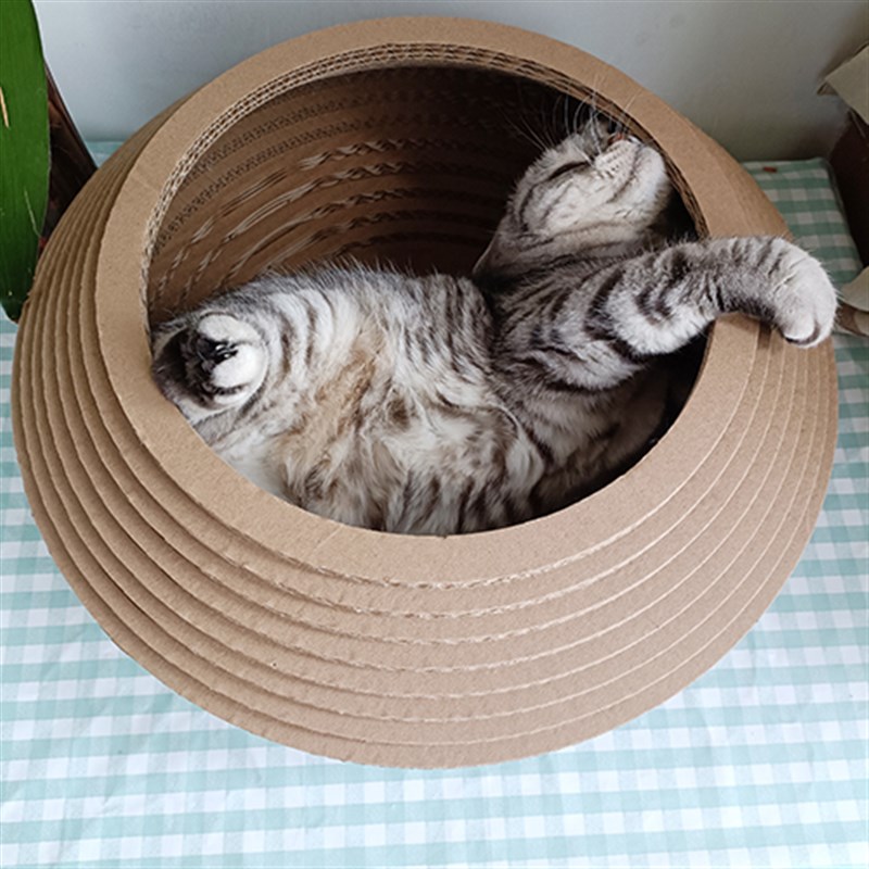 瓦楞纸贴面碗型i猫玩具抓板大碗式窝杯磨爪板猫咪大号睡觉娱乐