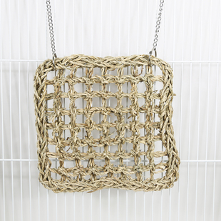 鹦鹉攀爬网玩具天然草编绳索啃咬磨牙秋千M训练道具站架解闷鸟用