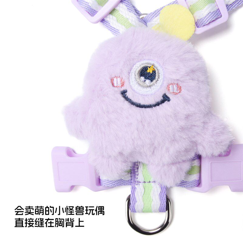 网红小狗狗牵引绳小型犬背心式比熊泰迪博美胸背带防挣Z脱遛狗绳