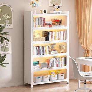 上翻门书柜钢制书架带门家用客厅储物柜防尘展示铁艺置物架子收纳