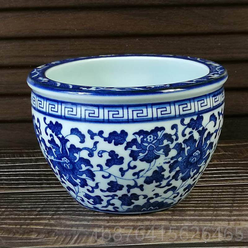 正品花盆陶瓷仿古小青花瓷景德镇鱼器坛缸泡菜客厅摆件复古款盆景,家居饰品,花盆,淘宝优惠券,粉丝福利购,淘宝优惠卷