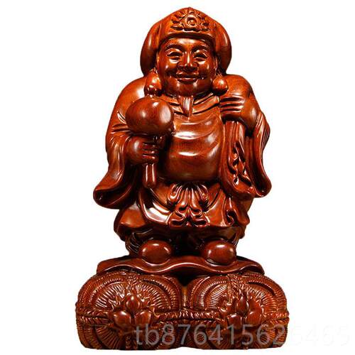 正品黑木大黑天财神佛像财神爷摆家居雕店铺寺庙件供奉实木质工檀