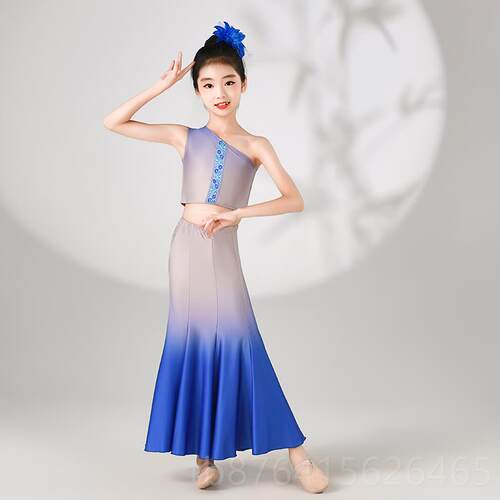 正品儿童傣族舞蹈服表孔雀演舞女童舞台演少服儿舞蹈培训民族舞蹈